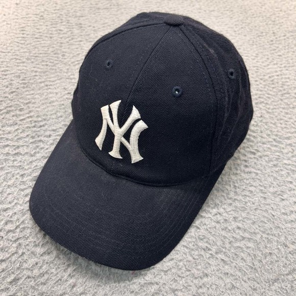VTG New York Yankees Hat Cap Mens Baseball Cap One Size Grossman Side Logo Wool